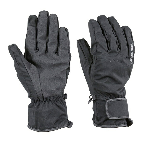 CAPTAIN STAG Gloves Windproof Water-Repellent Cold-Resistant Stretch Gloves Smartphone Compatible Water Pressure Resistance 10000mm Moisture Permeability 5000g/㎡·24h Men's Size M Black UX-1054