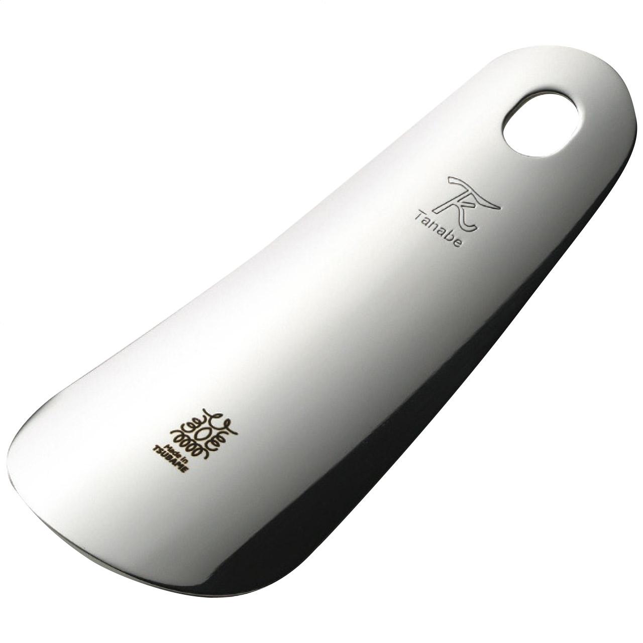 Tanabe Hardware Shoe Horn (Leatherless) 18-8 Stainless Steel (Silver) Mirror Finish, Individual Boxed TK-4994