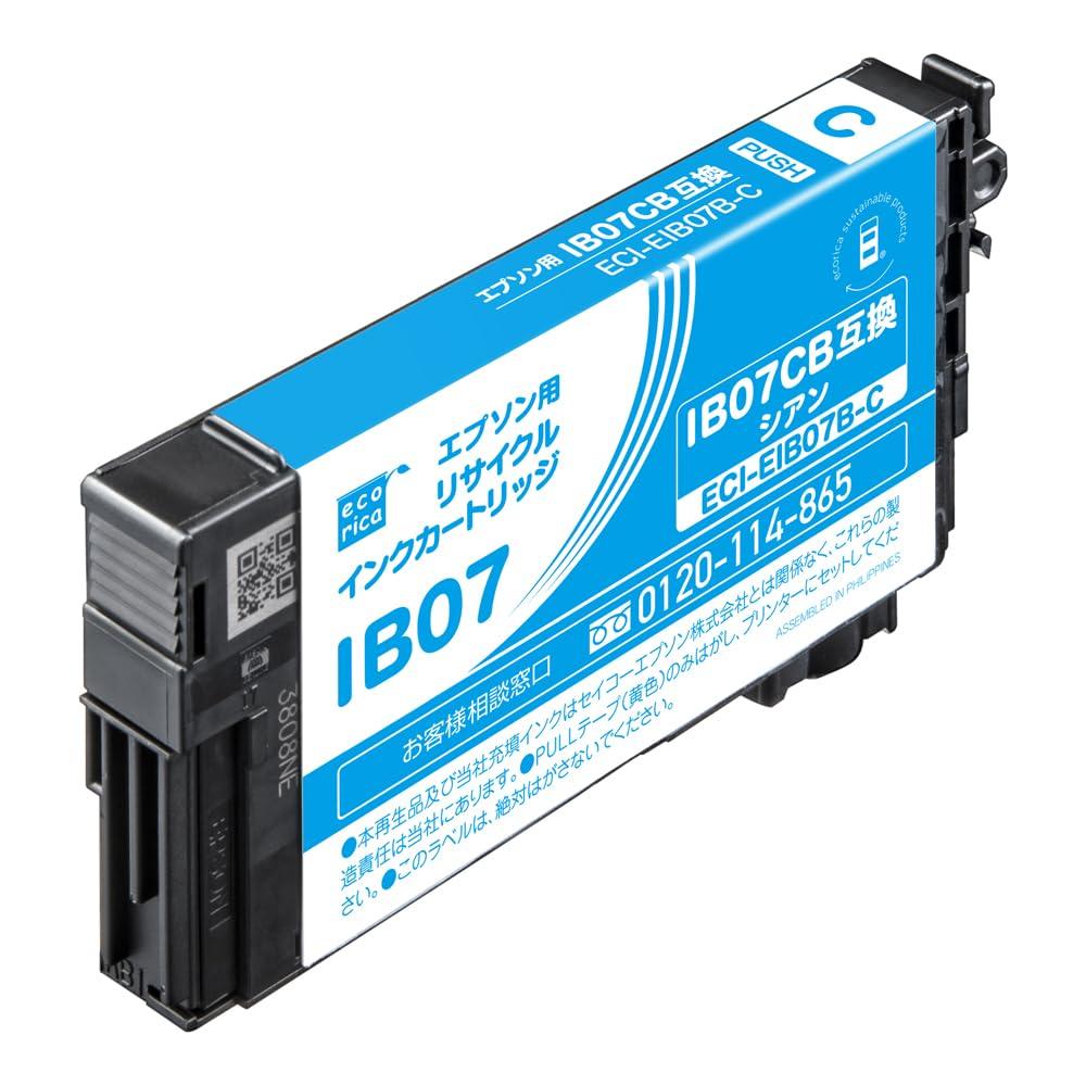 Ecolica Recycled Ink Cartridge Cyan (Pigment) [Epson: IB07CB Compatible] ECI-EIB07B-C 1 piece