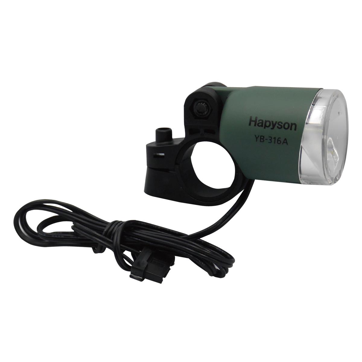 Hapyson Bicycle Hub Dynamo Headlight YB-316A-MG Matte Khaki