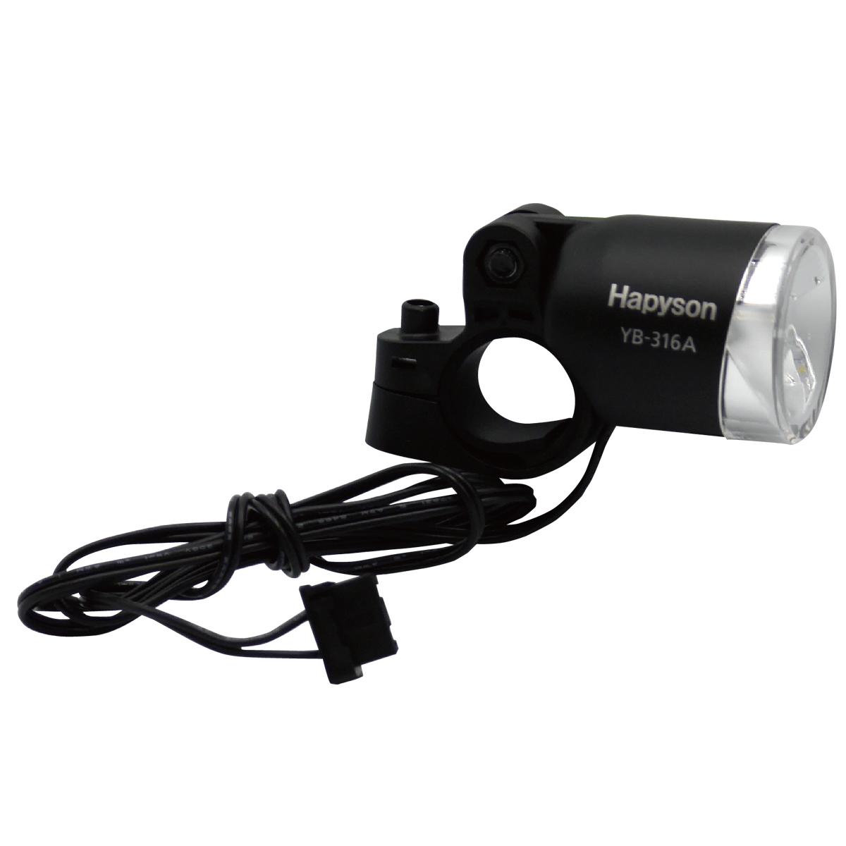 Hapyson Bicycle Hub Dynamo Headlight YB-316A-MK Matte Black