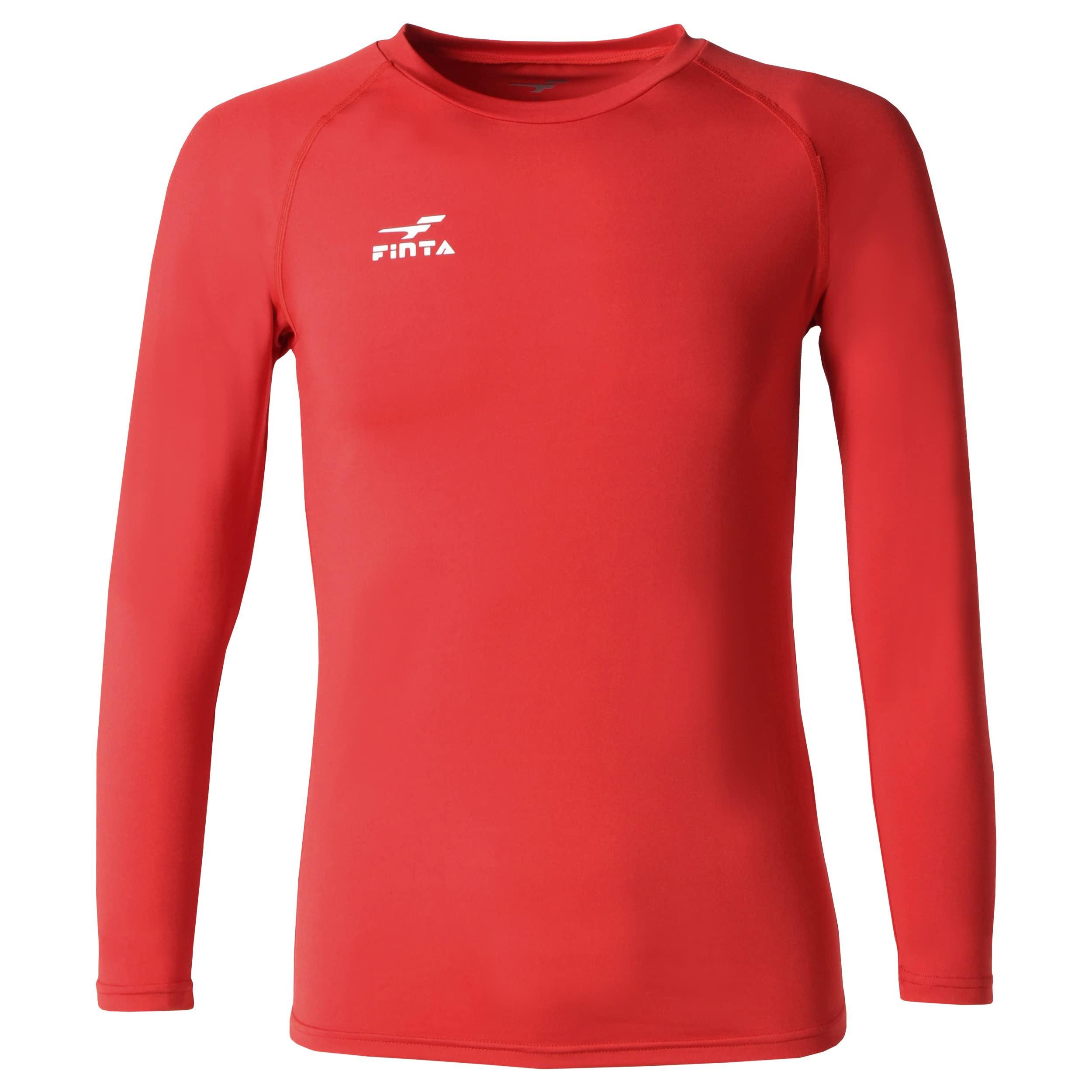 [FINTA] FINTA Soccer Futsal Junior Jr Stretch Long Sleeve Cool Neck Undershirt FT5998 (7100) Red 130