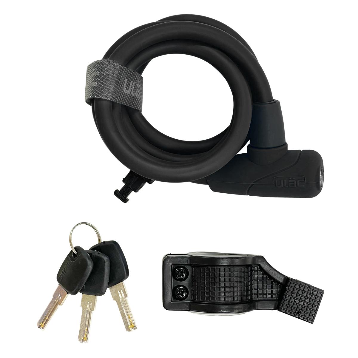 ULAC SOREN KOIL Silicone Cable Key Lock 150cm UL-S5TXL-01 BLACK