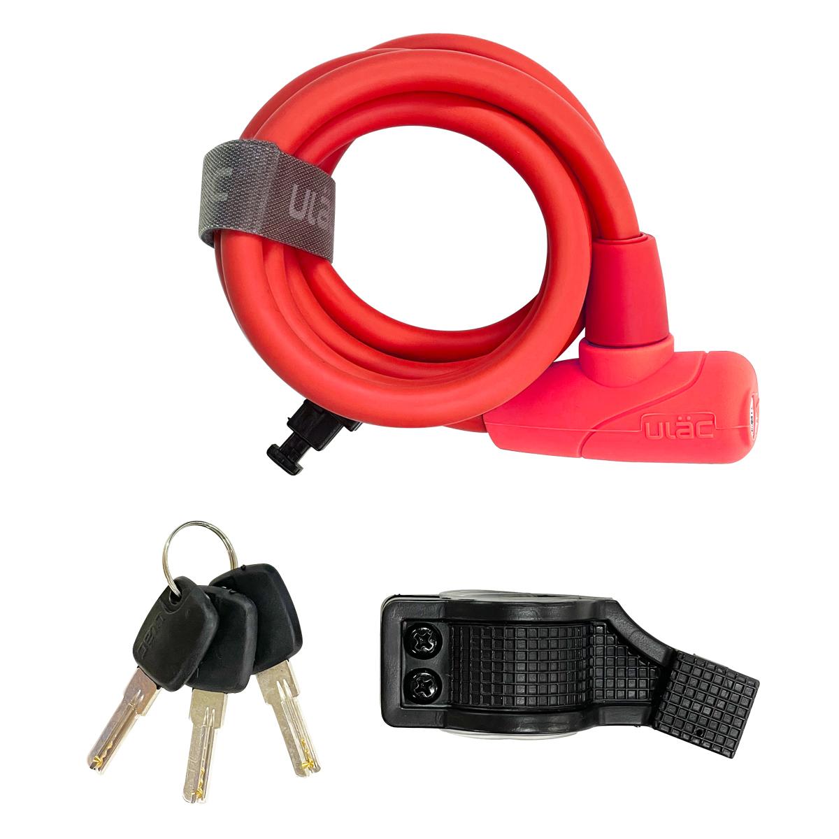 ULAC SOREN KOIL Silicone Cable Key Lock 150cm UL-S5TXL-03 RED