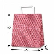 Heyko Handle Paper Bag Flat Handle H25CB S2 Plum Pattern Red 22x13x25.5cm 50 Sheets