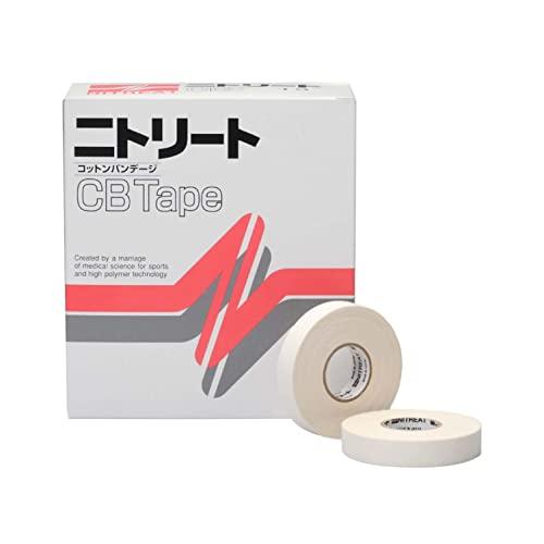 NITOMS NITRITE CB Tape Sports Tape Multi-Roll Pack Hand-Cutable Non-Stretch Securely Stabilizes Joints Injury Prevention Resistant to Peeling White Width 13mm x Length 12m [24 Rolls] CB-13 White