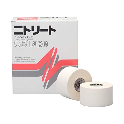NITOMS NITRITE CB Tape Sports Tape Multi-Roll Pack Hand-Cutable Non-Stretch Securely Stabilizes Joints Injury Prevention Resistant to Peeling White Width 38mm x Length 12m [8 Rolls] CB-38