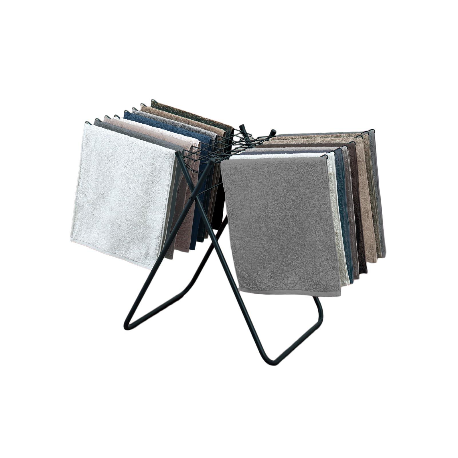 Tenma A chic drying rack that complements any interior design Laundry drying rack for indoor use Black drying rack with towel hanger stand Width 86 × Depth 46 × Height 69 cm PSBK-01