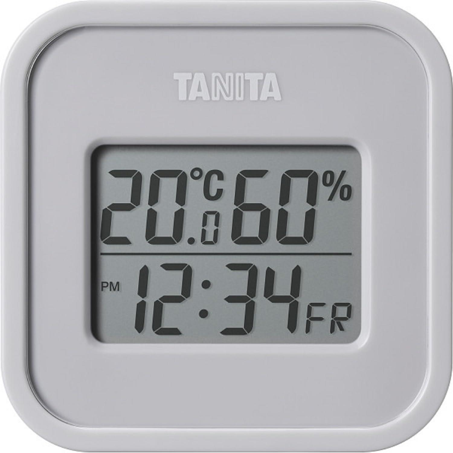 Tanita Digital Thermometer & Hygrometer At-a-glance indoor environment monitoring Clock, Calendar, Temperature, Humidity Digital, Wall-mounted, Tabletop Gray, Magnet TT-588-GY