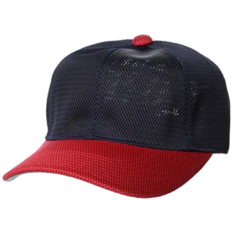 [SSK] Cap Square Brim 6-Panel Baseball Cap BC073 Navy × Red (7020) Japan M (Equivalent to Japanese Size M)