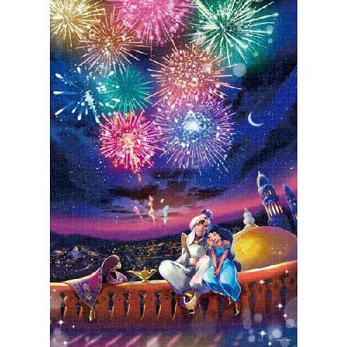 Tenyo 500-Piece Flash Magic Jigsaw Puzzle Disney Aladdin Magical Night (35x49cm) D-500-642 Includes Glue, Spatula, and Service Card. Flash Photography with Smartphone. Flashy Climax.