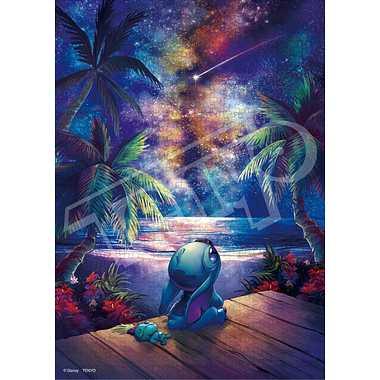 Tenyo 500-Piece Flash Magic Jigsaw Puzzle Disney Lilo & Stitch: Wishing Upon the Stars (35x49cm) D-500-673 Includes Glue, Spatula, and Service Card. Flash Photography with Smartphone. Flashy Climax.