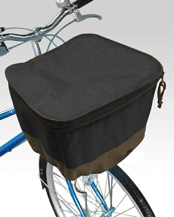 Top 2-Tier Large Front Basket Cover with Extendable Storage Section (Approx. 18cm Extension) Black (Recommended Size Guide: Basket Top Outer Circumference 134~139cm) Bicycle Basket Cover Front