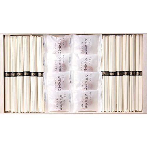 Kishu Nanko Plum & Sanuki Udon Assortment (Wooden Box) Sanuki Udon (50g) ×12, Kishu Nanko Plum Honey-Preserved ×8 B9079094