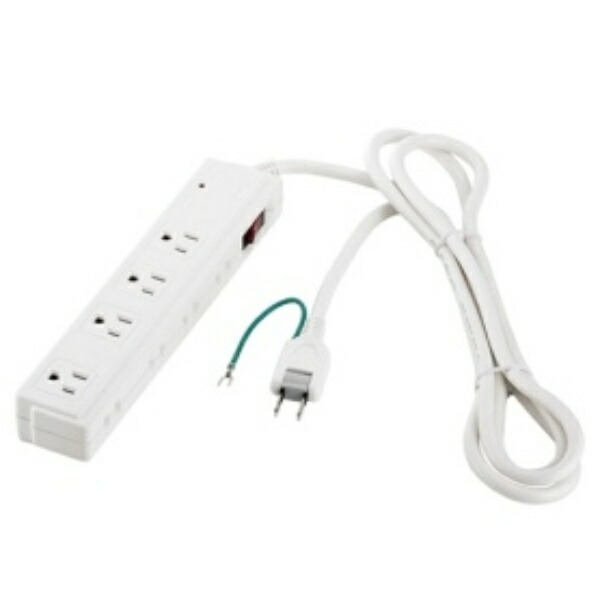 BUFFALO 2/3-Pin Power Strip, 4+4 Outlet Type with Surge Protection and Master Switch, 2m, White BSTAPSDC820WH