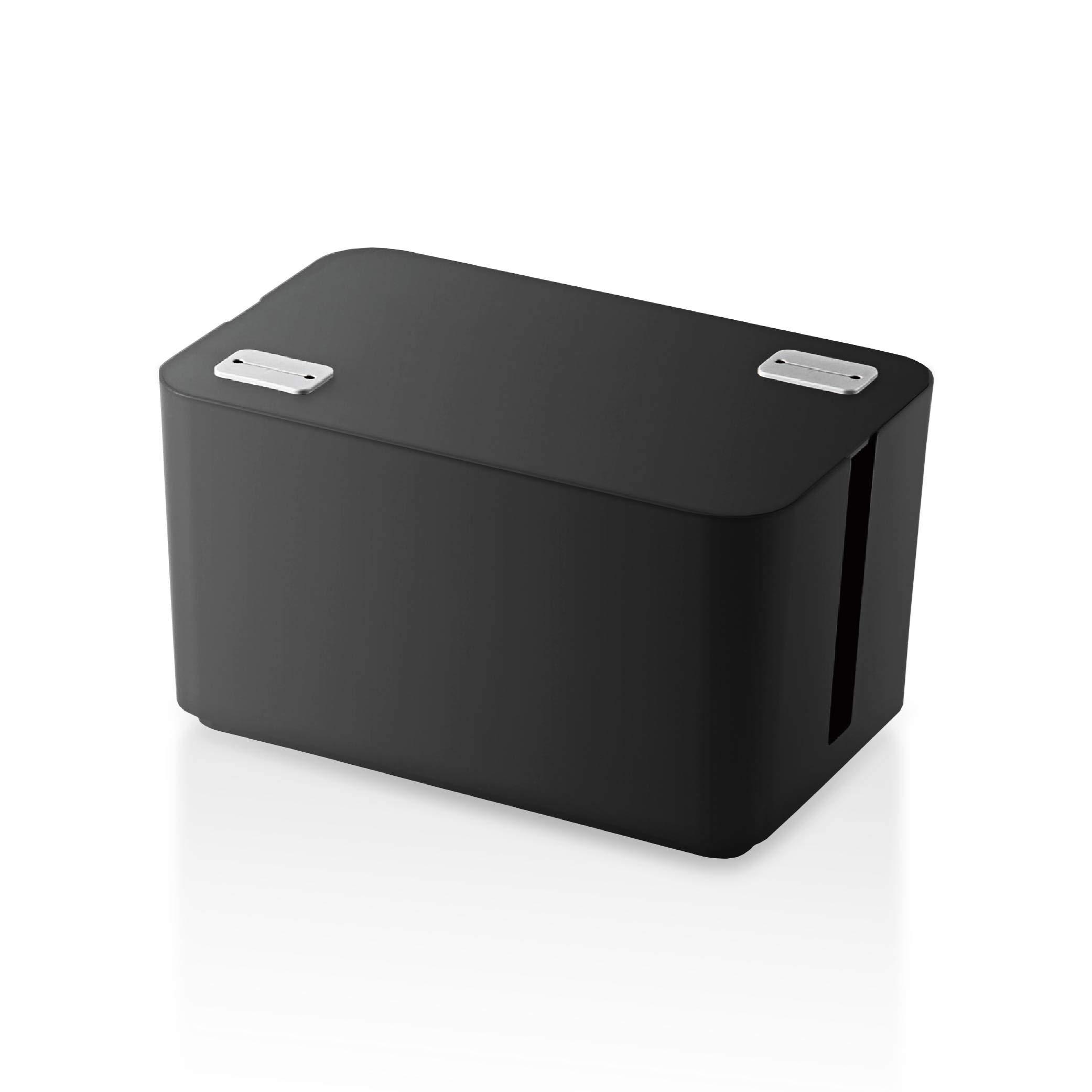 ELECOM Cable Storage Box Cable Box Cable Storage 4-Port Power Strip Storage Black EKC-BOX002BK