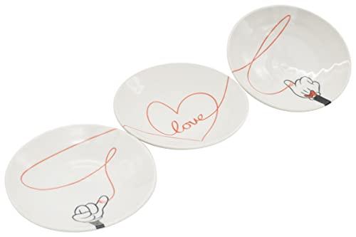 Sango Toki Disney Mickey Mouse Minnie Mouse Plate Approx. 14cm 3-Piece Tableware Set Love Is Made in Japan