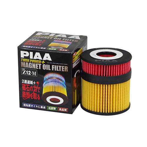 PIAA Oil Filter Oil Element Twin Power + Magnet 《Our proprietary dual-layer filter paper structure + magnet ring for maximum performance》 1 piece [For Toyota vehicles] Crown, Mark X, Lexus, etc. Z12-M