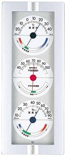 Empex Weather Station Thermometer & Hygrometer Comfort Monitor Wall-Mounted Made in Japan Shine Silver CM-635