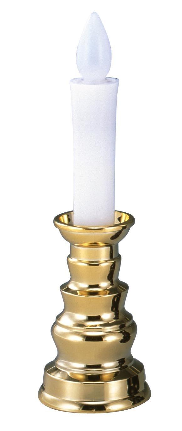 Asahi Denki Kasei Smile Kids Electric Candle with Candle Holder - Safe Candle Medium Gold ARO-3201