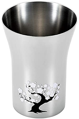 Yokoyama Made in Japan 300ml Temperature-Sensitive Stainless Steel Tumbler Sakura Tsubame Craftsmanship EJK-300