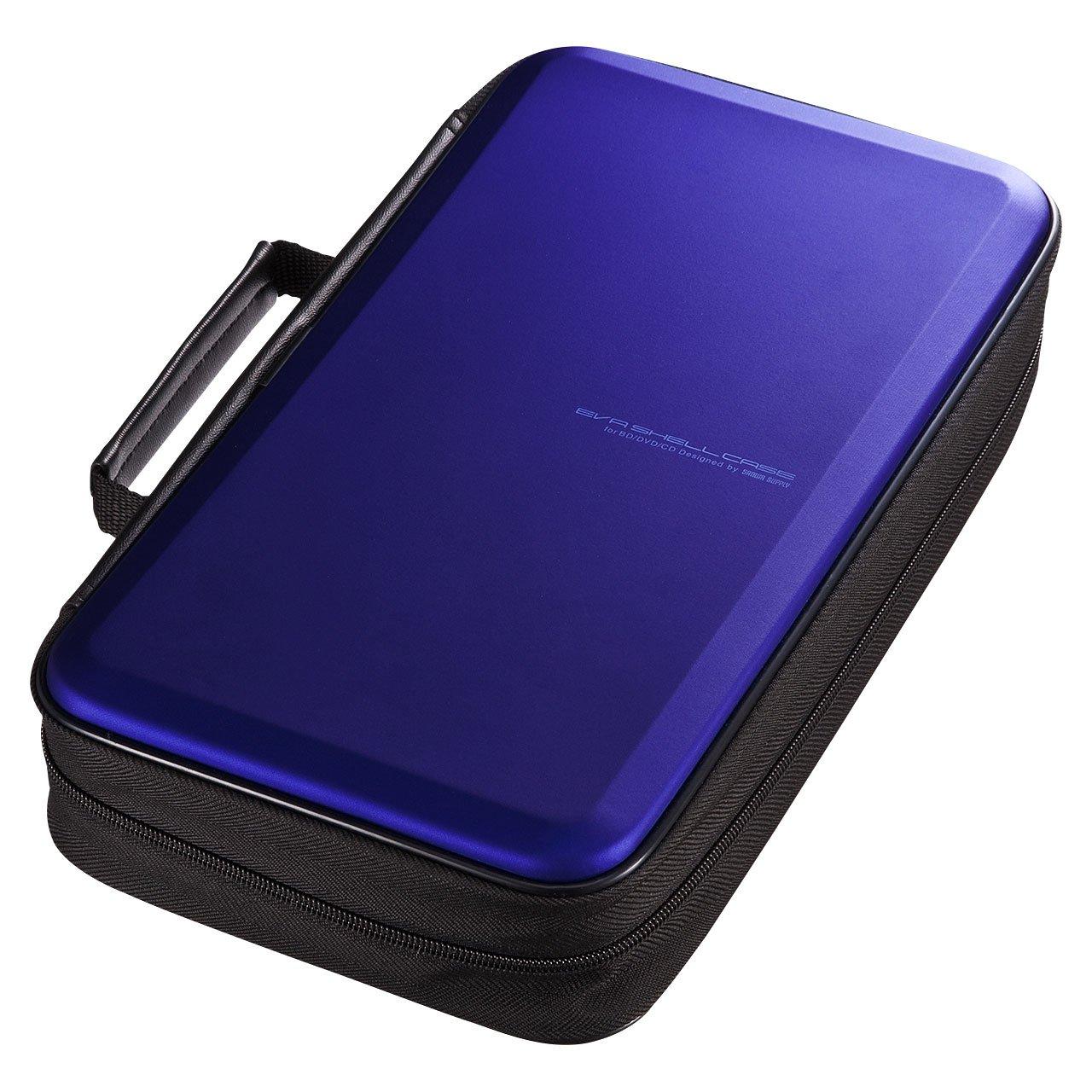 Sanwa Supply Blu-ray Disc Compatible Semi-Hard Case, 104-Disc Capacity, Blue FCD-WLBD104BL