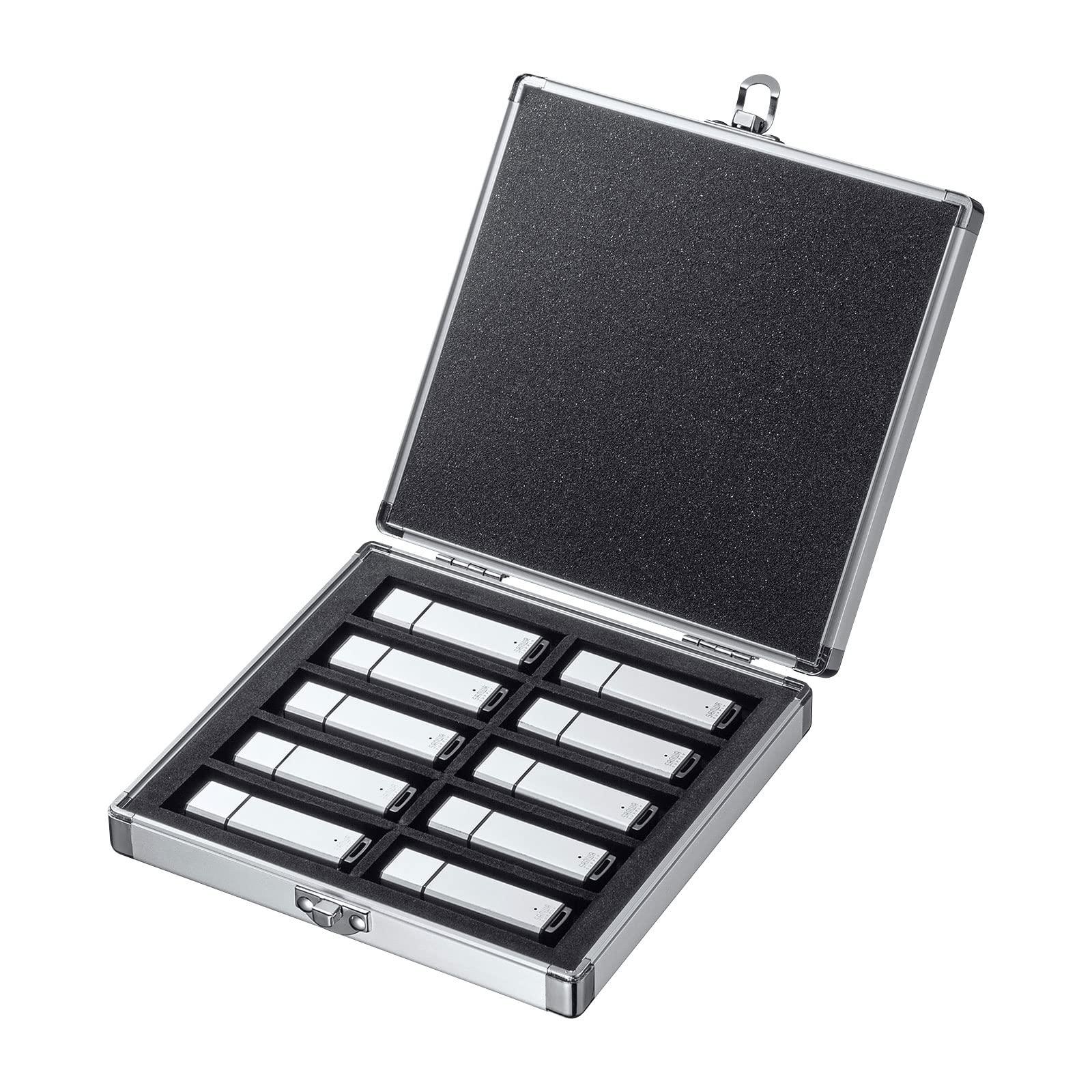 Sanwa Supply USB Flash Memory Case (Holds 10 Units) FC-UFD1N Silver