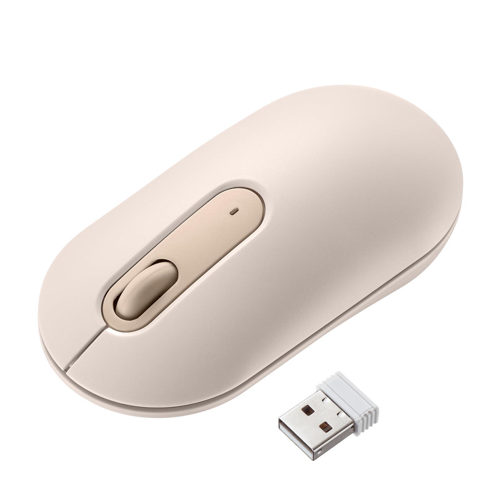 Sanwa Supply Silent Wireless Mouse (Beige) MA-WBS327BG