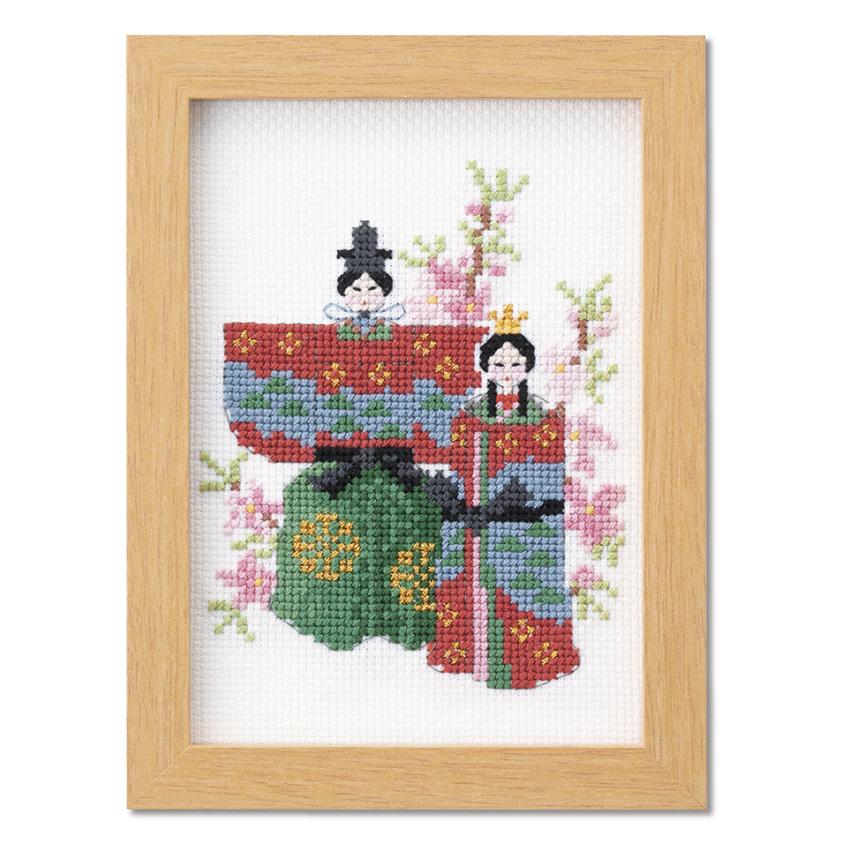 Olimpas Silk Embroidery Kit March Peach Blossoms and Hina Dolls No.7543