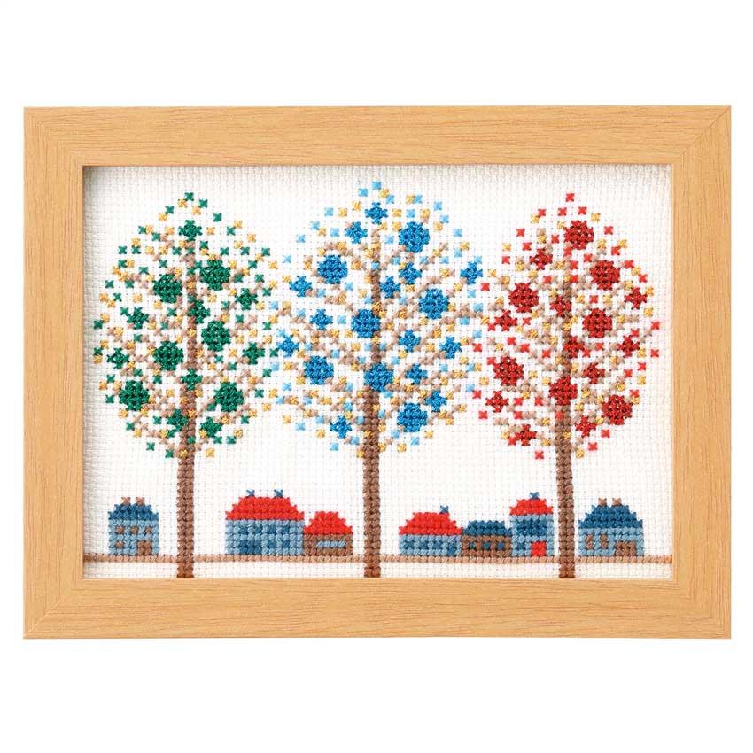 Olympus Thred Embroidery Kit Cross Stitch Kit: December - Christmas Illuminated Town 15×20cm 7556
