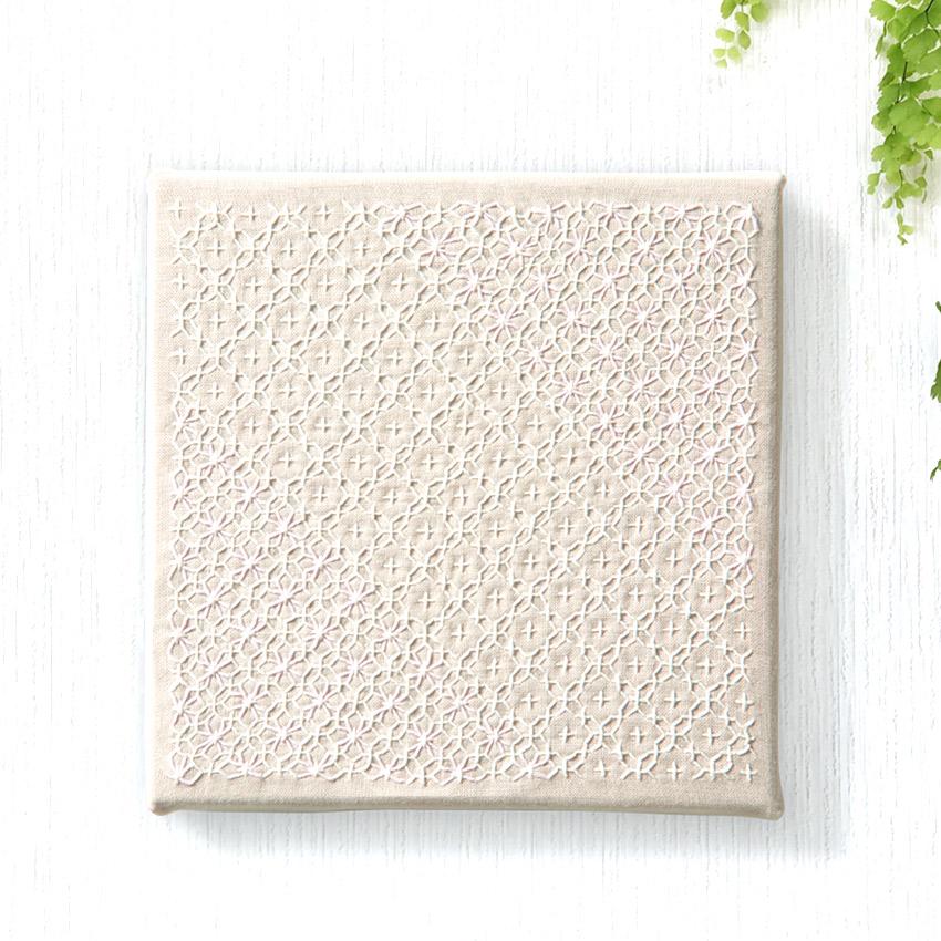 Olympus Silk Sashiko Kit SASHIKO interior Fabric Panel Flower Cross Cross Flower Sashiko OLY-SK438