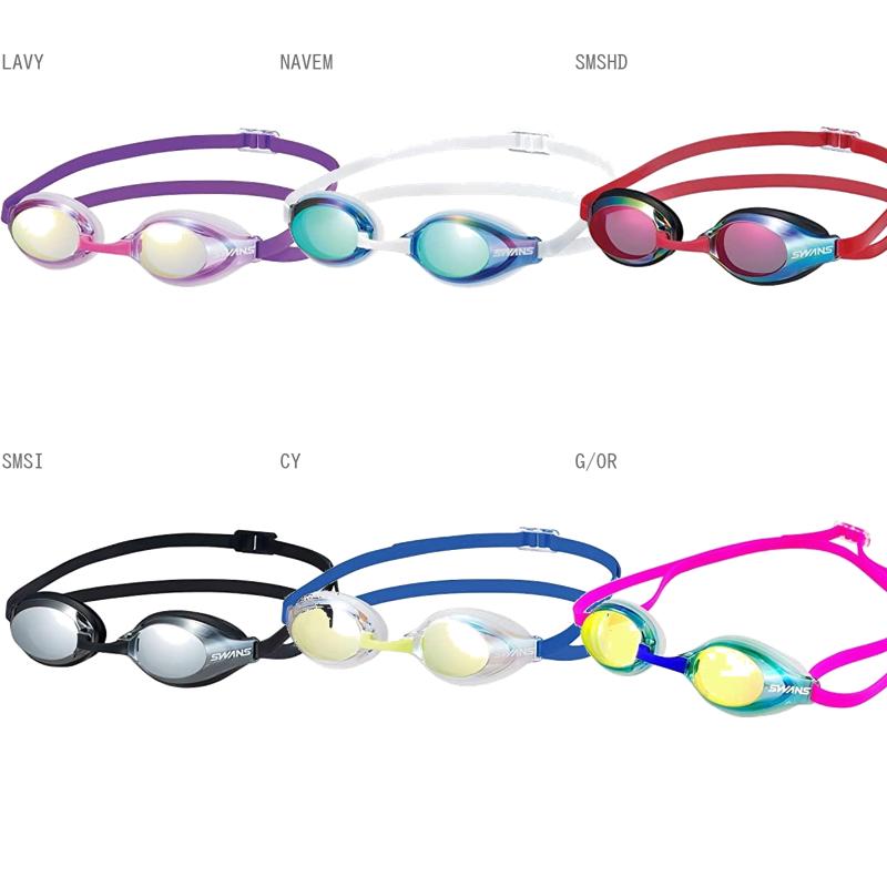 [Swans] Made in Japan Swimming Goggles AQUALIGHTNING SR-3Mre SMSHD Smoke × Shadow Mirror Anti-Fog Cushion Racing WORLD AQUATICS Approved Model