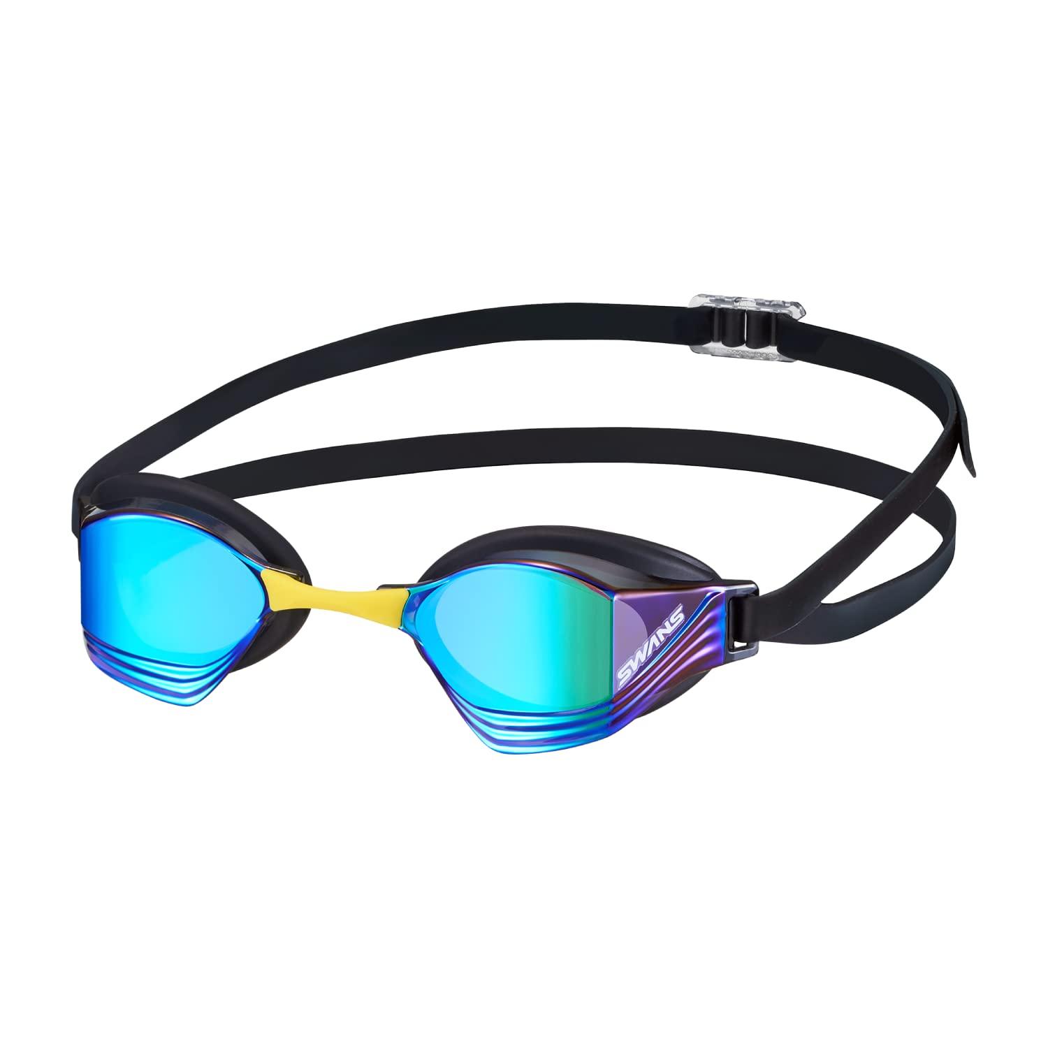 [Swans] Made in Japan Swimming Goggles VEGA VEGA-M re α DSMEM Dark Smoke × Emerald Mirror Racing Competition Mirror Lens Anti-Fog Cushion Included World Aquatics Approved