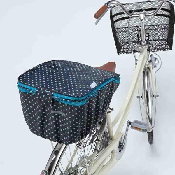 Kawasumi Seisakusyo Bicycle Two-Tier Rear Basket Cover KW-510BD Black/Blue Dot