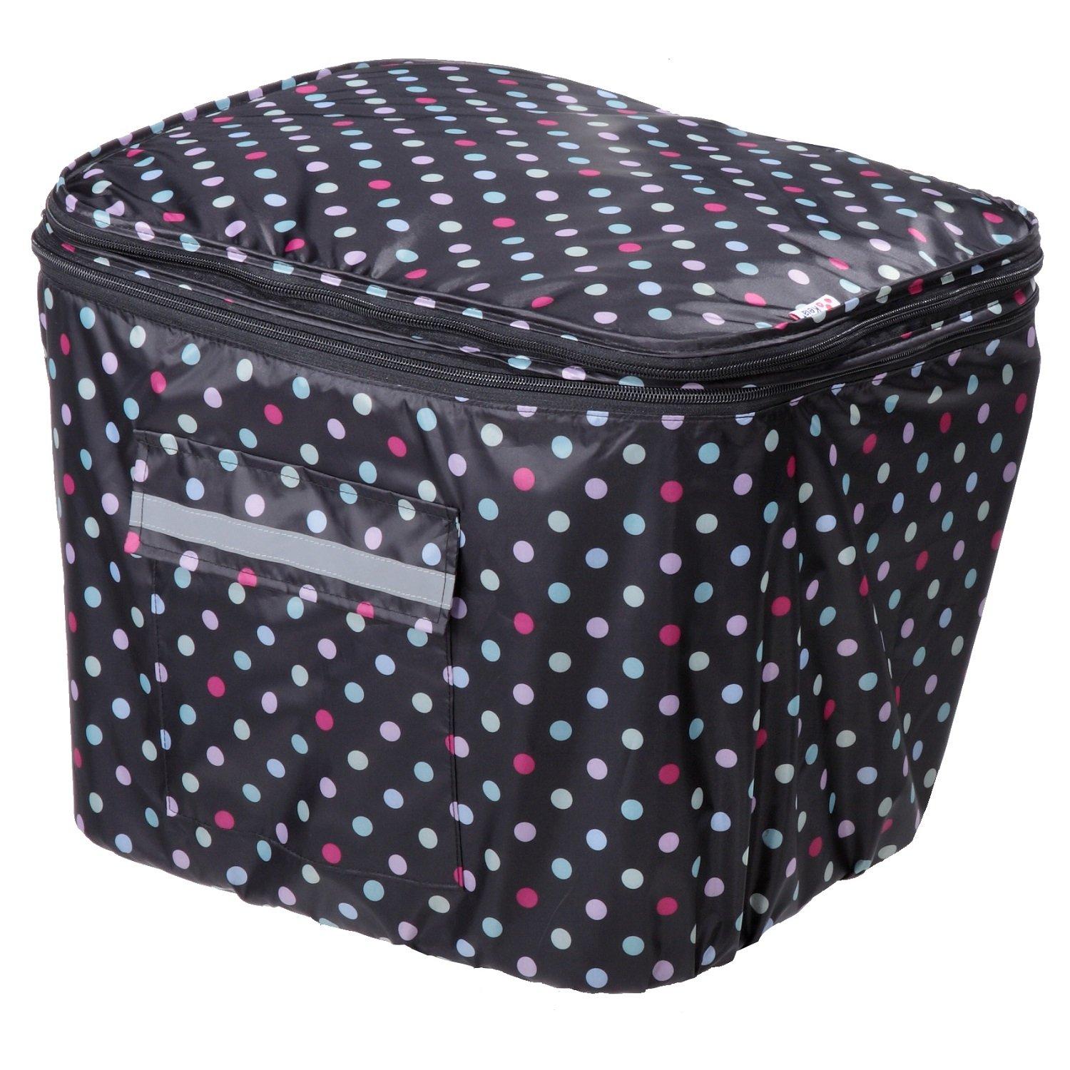 Kawasumi Manufacturing Co., Ltd. Two-Tier Front Basket Cover Black Dot KW-245BD