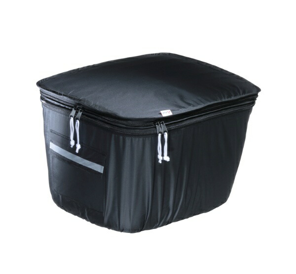 Kawazumi Manufacturing Co., Ltd. Bicycle Two-Tier Rear Basket Cover with Cord Fastening KWR-200BK Black