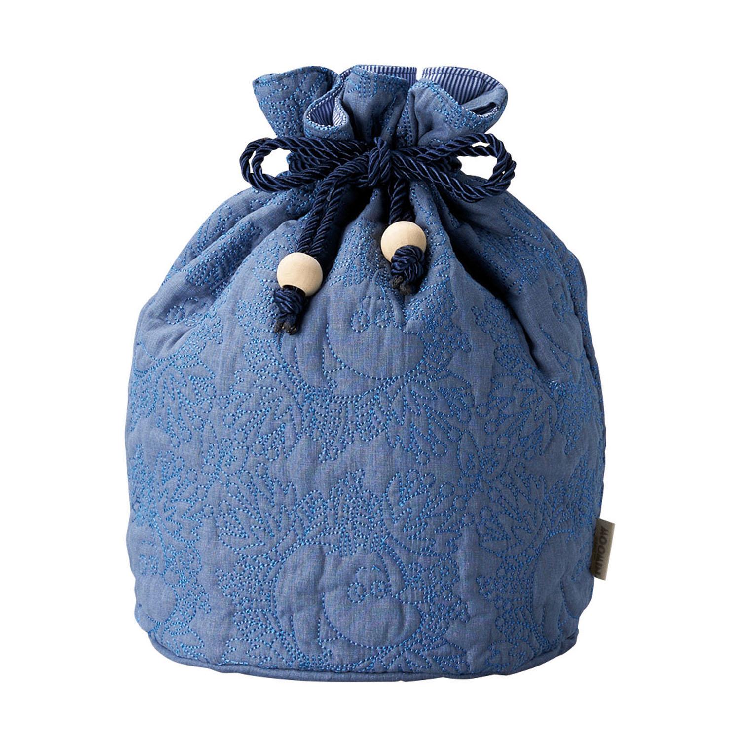 Maru Shin Drawstring Bag MOOMIN Quilted Blue 1425025400