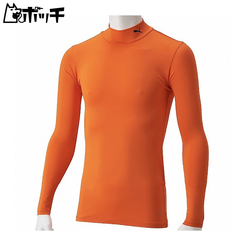 [PUMA] Compression Inner Shirt Long Sleeve High Neck Innerwear Mock Neck LS Shirt Junior 656331 Kids 2024 Fall/Winter Color Golden Poppy (08) 150