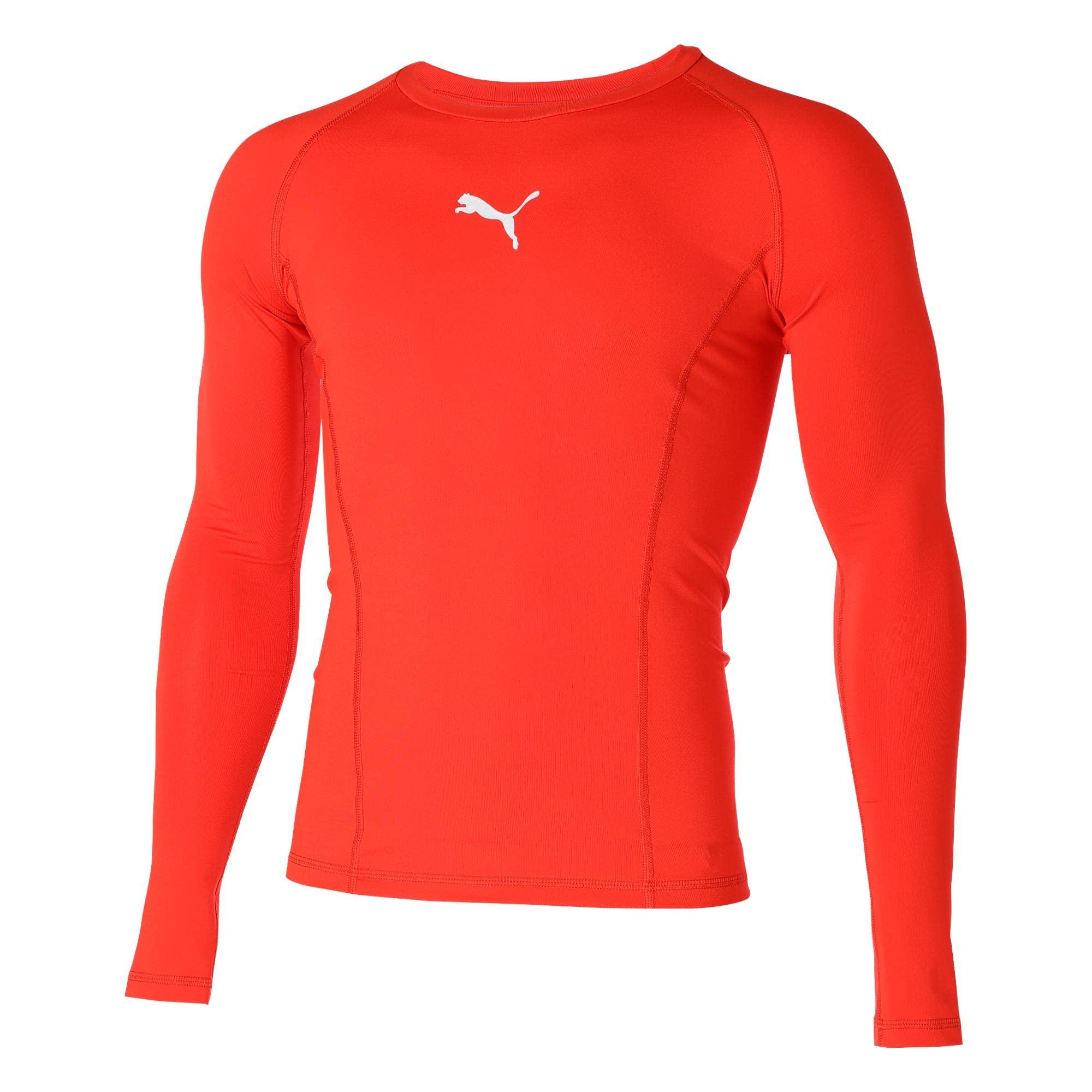 [PUMA] Soccer Compression Base Layer Moisture-Wicking LIGA BASELAYER SS T-Shirt LS 658223 Men's 2024 Fall/Winter Color Red (01) 2XL