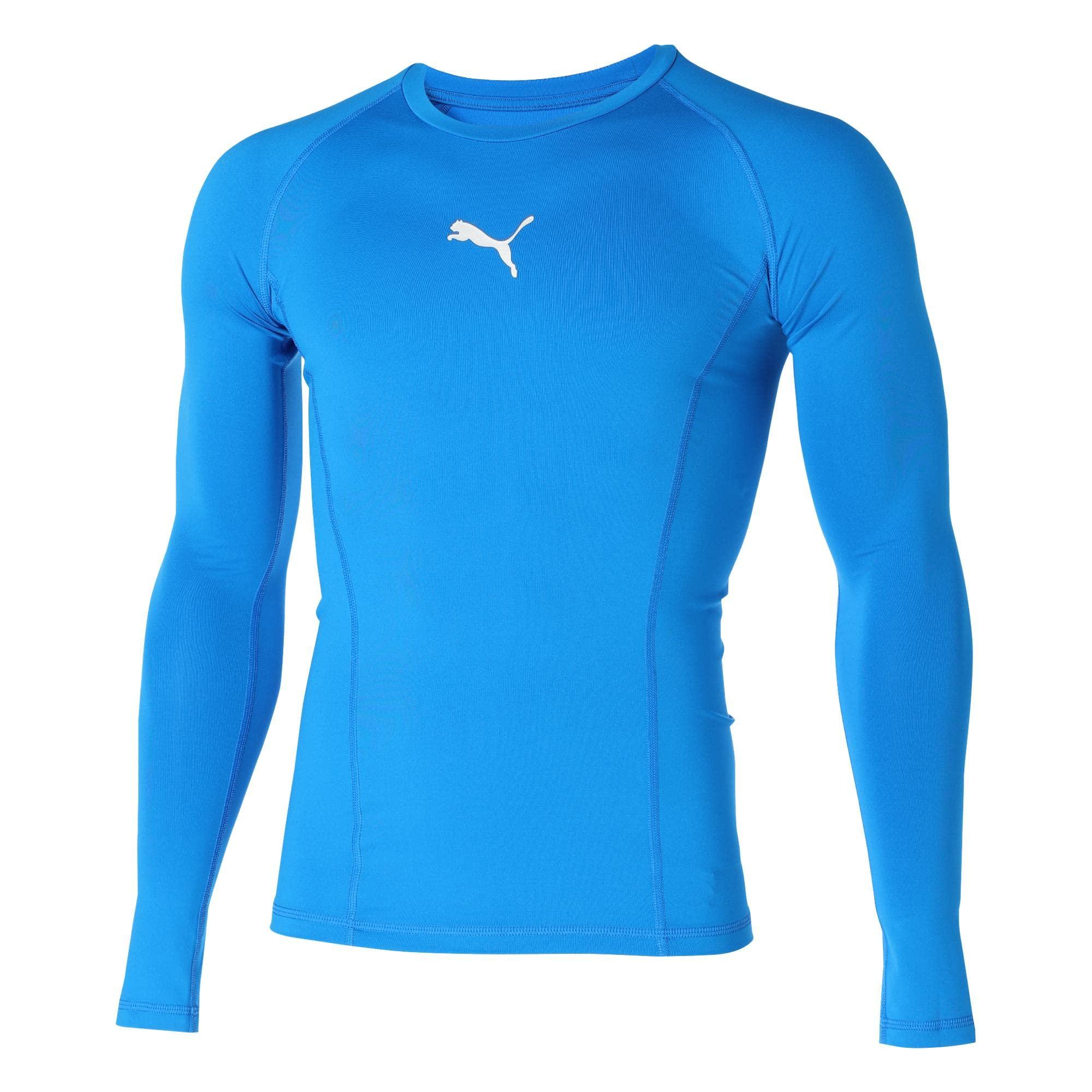 [PUMA] Soccer Compression Base Layer Moisture-Wicking LIGA BASELAYER SS T-Shirt LS 658223 Men's 2024 Fall/Winter Color Electric Blue Lemonade (02) XL