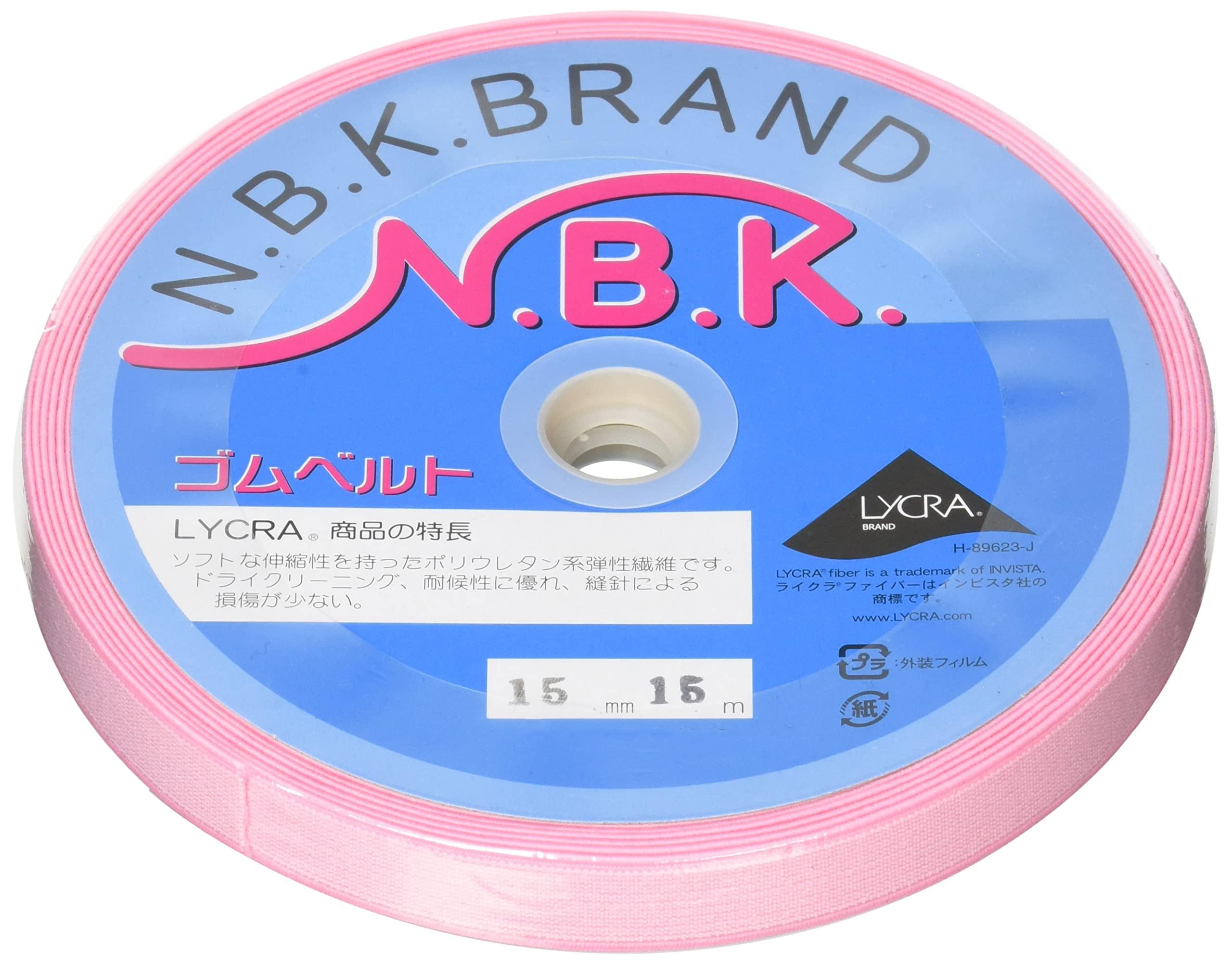 Nippon Chuko NBK Color Oligom Ribbon 15mm Width × 15m Roll Pink F10-ORI15-P