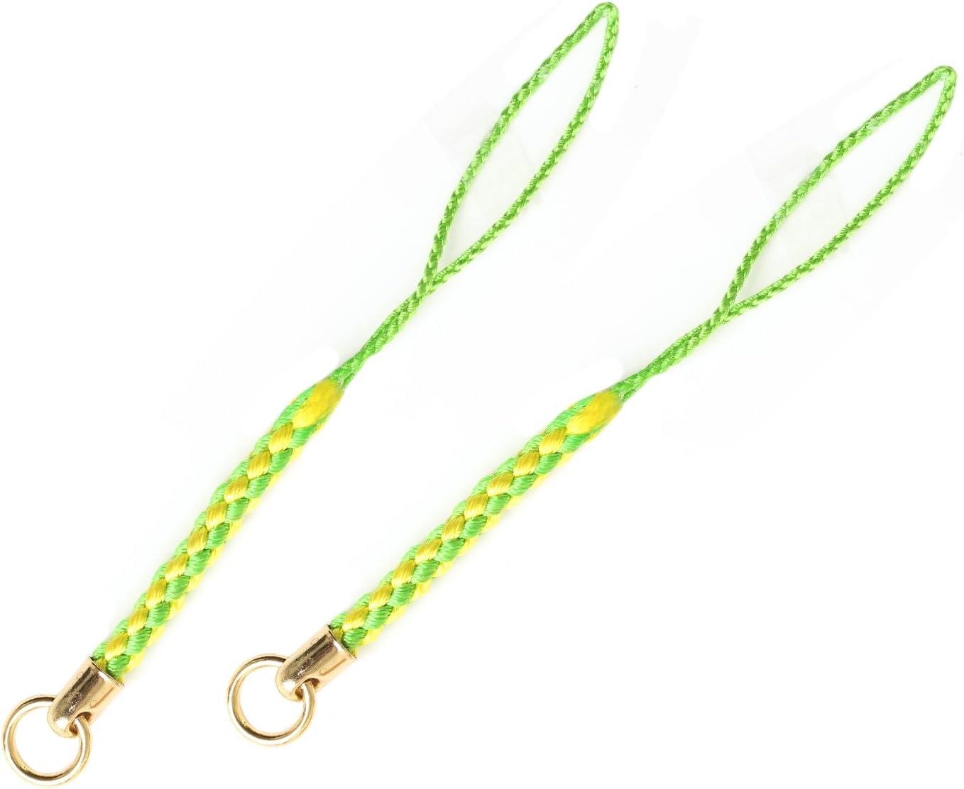 Nippon Chuko Loop-Attached Netsuke Cord Strap 8cm 100 Pieces Yellow-Green × Yellow F1-132-100