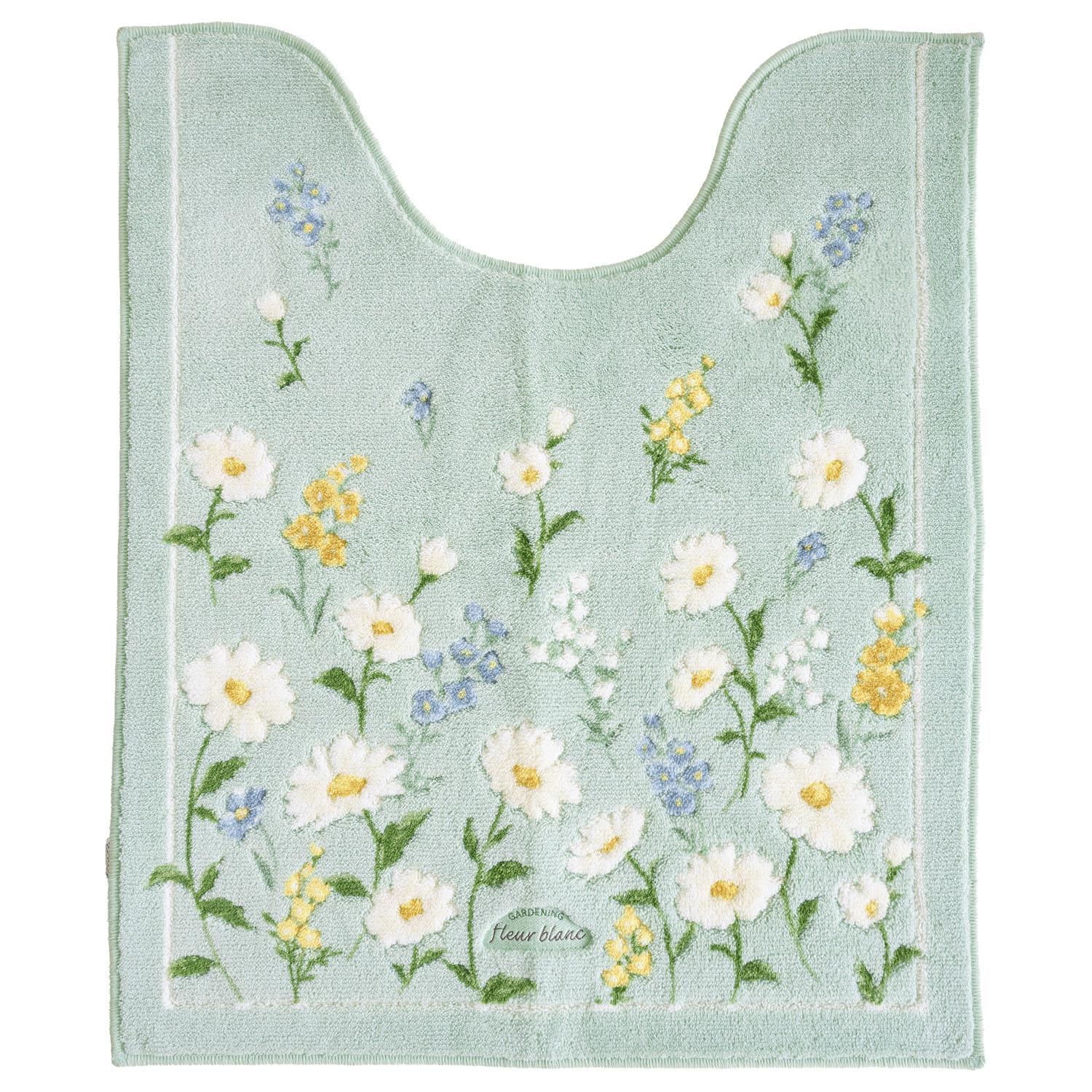 Fleur Blanc Long Toilet Mat