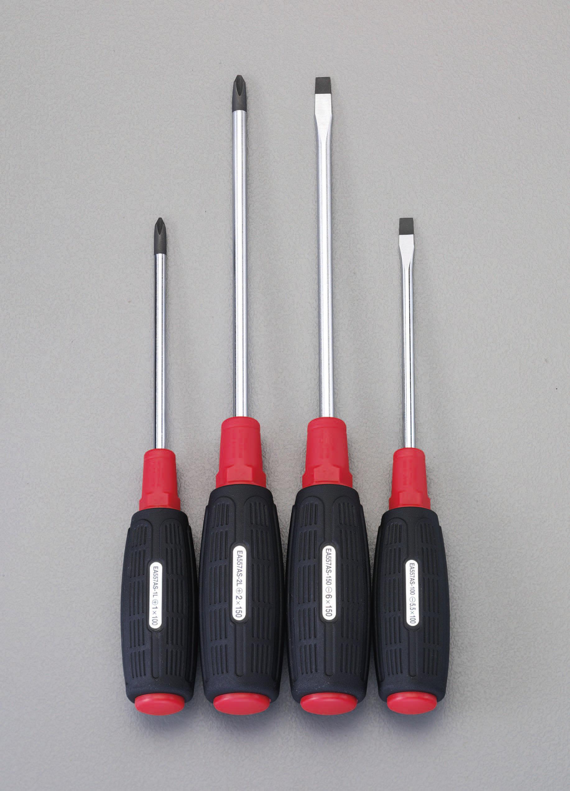 ESCO 4-Piece Set [+-] Screwdriver (Long) EA557AS-10