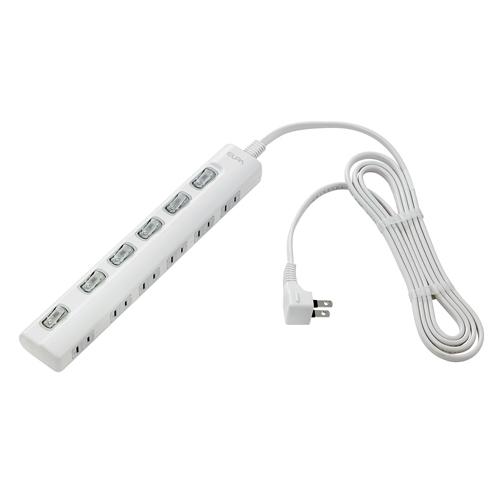 AC125V/15A x 2m Tap (6 outlets, individual switches)