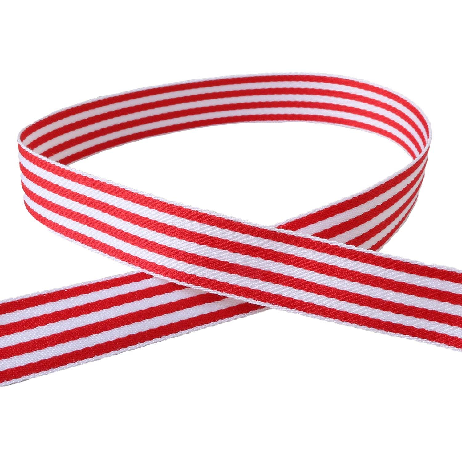 Konishi Ribbon Fancy Stripe Ribbon 15mm Width × 10m Roll Red KR3003-15-37