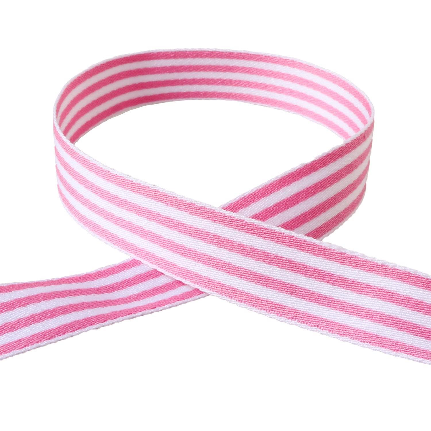 Konishi Ribbon Fancy Stripe Ribbon 15mm Width × 10m Roll Pink KR3003-15-51