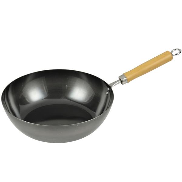 Pearl Metal Tsubame Sanjo-made Iron Stir-fry Pan 28cm IH Compatible Deep Fry Pan The Iron Black HB-2406