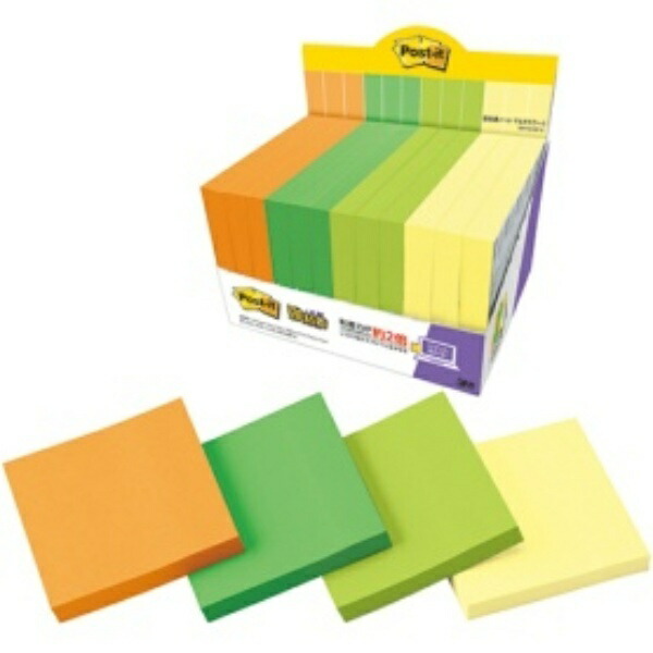 Post-it Notes, Strong Adhesive, Notebook, Multi-Color 6, 75×75mm, 90 sheets × 12 pads, 6541SS-MC-6