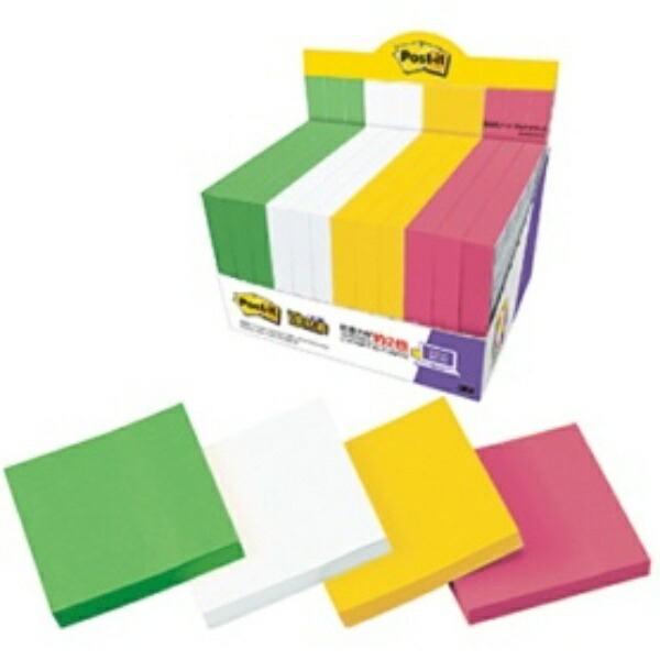 Post-it Notes, Strong Adhesive, Notebook, Multi-Color 8, 75×75mm, 90 sheets × 12 pads, 6541SS-MC-8